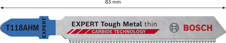 EXPERT Tough Metal thin T118AHM 직쏘날, 3개 Bosch EXPERT Tough Metal 얇은 T118AHM 카바이드 톱날.