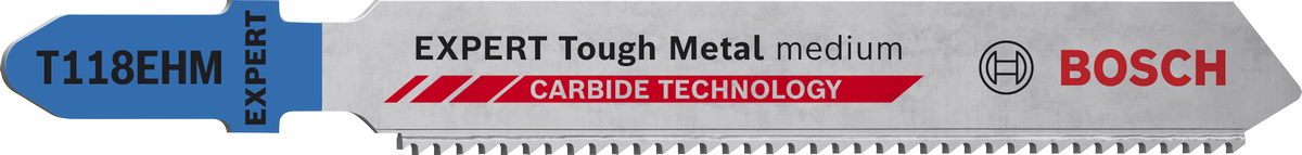카바이드 이빨이 달린 Bosch EXPERT Tough Metal T118EHM 톱날.