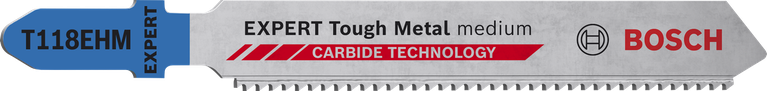 EXPERT Tough Metal medium T118EHM 직쏘날, 3개 카바이드 이빨이 달린 Bosch EXPERT Tough Metal T118EHM 톱날.