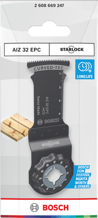 Bosch AIZ 32 EPC 스타록 목재 절단 블레이드, 32x50mm.