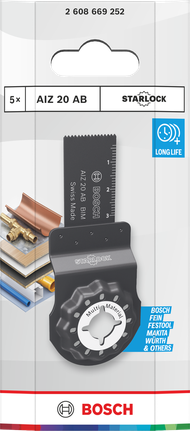Bosch 스타록 다중 소재 절단 블레이드 20×30 mm 5개.
