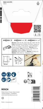 Bosch 목재 절단 블레이드 스타록 32×80 mm.