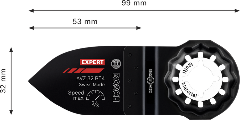 Bosch EXPERT AVZ 32 RT4 카바이드 샌딩 핑거, 32x53mm.