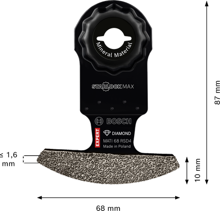 Bosch EXPERT MATI 68 RSD4 다이아몬드 코너 블레이드.
