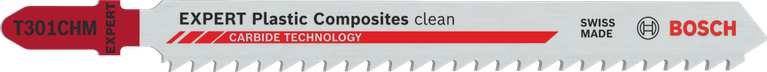 깔끔한 플라스틱 절단을 위한 Bosch T301CHM 톱날.
