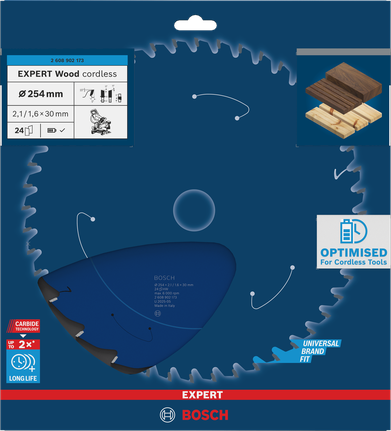 Bosch EXPERT Wood 무선 254mm 원형 톱날.