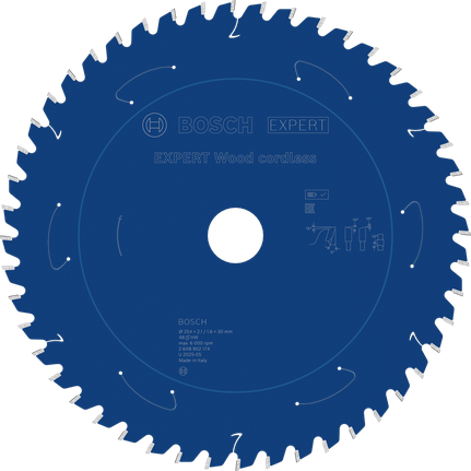 Bosch EXPERT Wood 무선 원형 톱날, 48개 이빨.