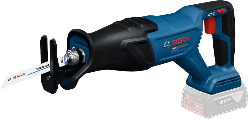 금속 절단용 Bosch GSA18V-280 무선 왕복톱.