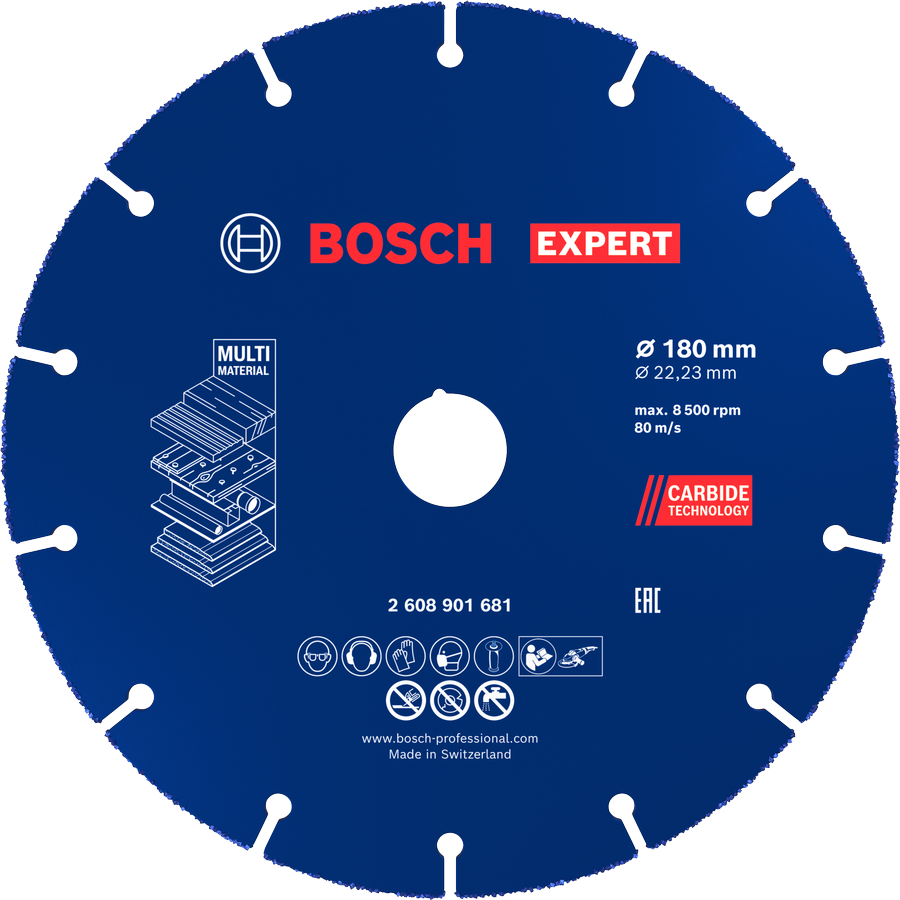 Bosch EXPERT 멀티 머티리얼 카바이드 절단 디스크 180mm.