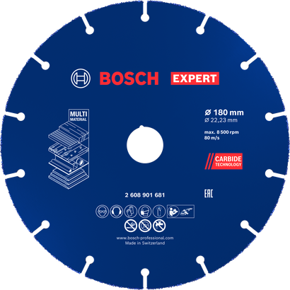 Bosch EXPERT 카바이드 멀티 휠 커팅 디스크 180mm.