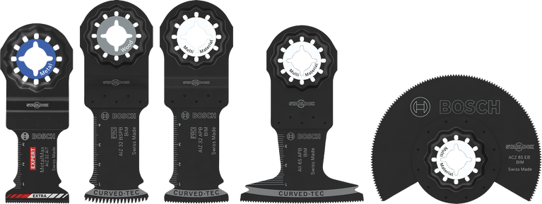 멀티툴 톱 작업에 적합한 Bosch 커팅 세트 5개.