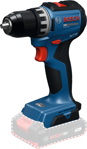 Bosch GSR18V-52 무선 전동 드릴 (2Ah 배터리 포함).