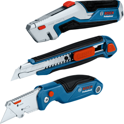 인체공학적 손잡이가 달린 Bosch 칼 세트 3개.