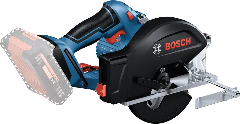 Bosch GKM 18V-50 무선 목재 절단용 원형톱.