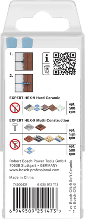 Bosch HEX-9 세라믹 멀티 건설 드릴 비트 세트 5개.