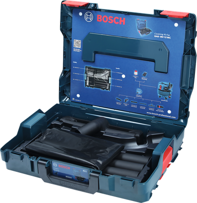 휴대용 케이스가 포함된 Bosch GAS 18V-12 MC용 청소 키트.