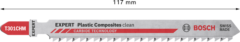 Bosch T301CHM EXPERT 플라스틱 복합재 깨끗한 퍼즐 톱날.