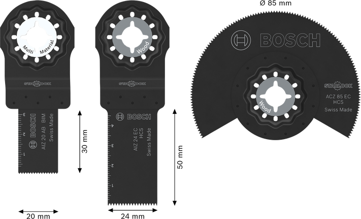 Bosch 목재 및 소프트 메탈 블레이드 세트, 3개.