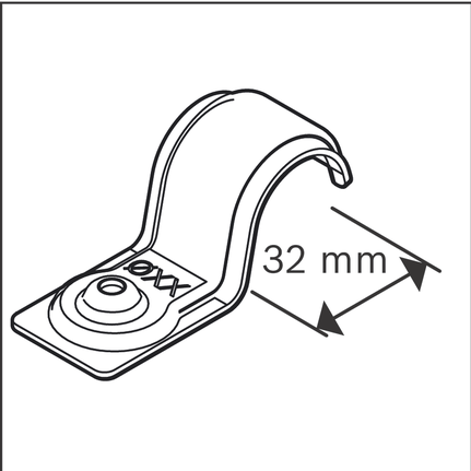 금속 케이블 클램프 32mm.
