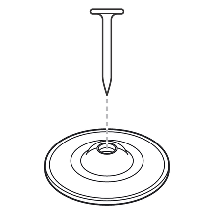 금속 와셔와 못.