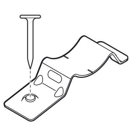 못이 달린 케이블 타이 마운트.