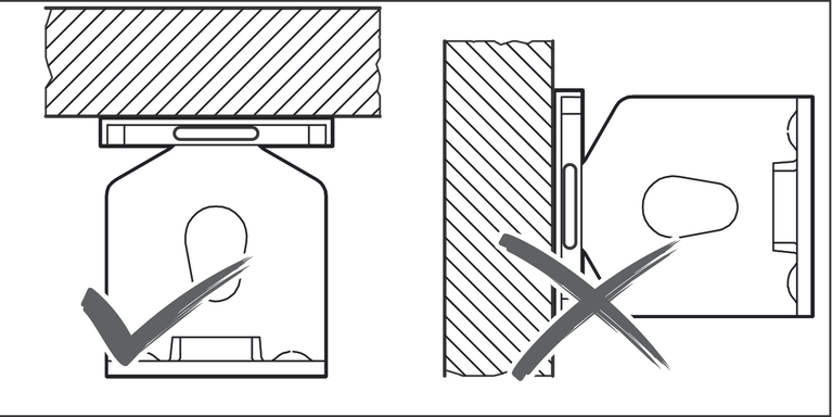 천장 장착 방향.
