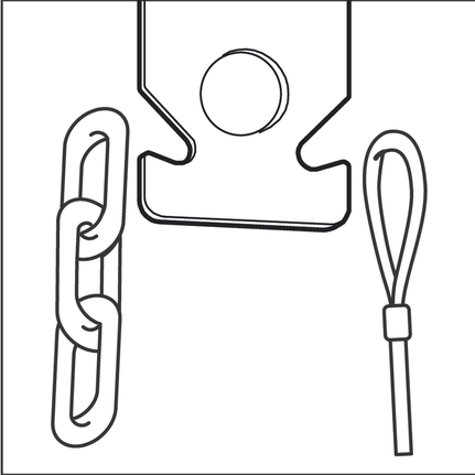 천장 걸이 체인 슬롯.