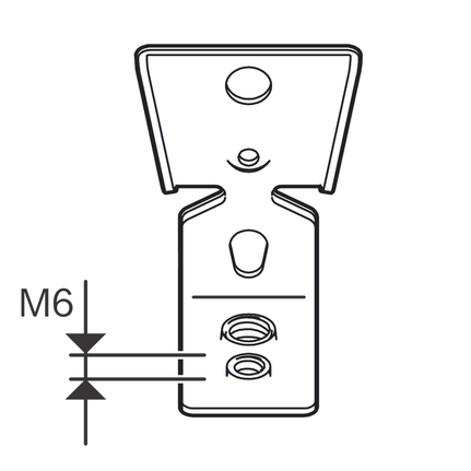 M6 나사산 금속 옷걸이.