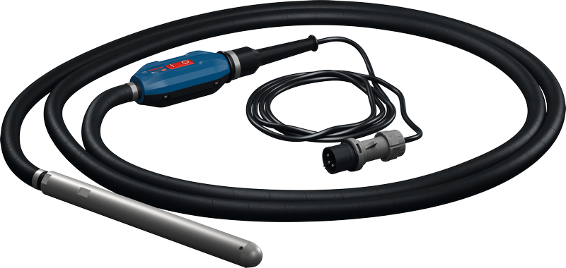 전원 케이블이 부착된 Bosch GDI38-500 콘크리트 진동기.
