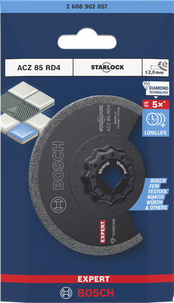 Bosch EXPERT ACZ 85 RD4 다이아몬드 그라우트 세그먼트 블레이드, 85mm.