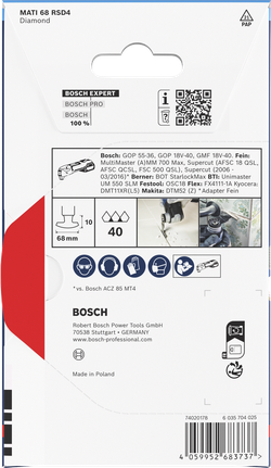 Bosch EXPERT MATI 68 RSD4 다이아몬드 코너 블레이드, 68mm.