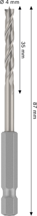 Bosch PRO 우드 HSS 브래드 포인트 드릴 비트 4mm.