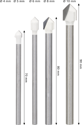 CYL-9 Ceramic 타일 드릴 비트 세트, 4, 5, 6, 8, 10mm, 5개 Bosch PRO 다이아몬드 타일 드릴 비트 세트, 다양한 크기.