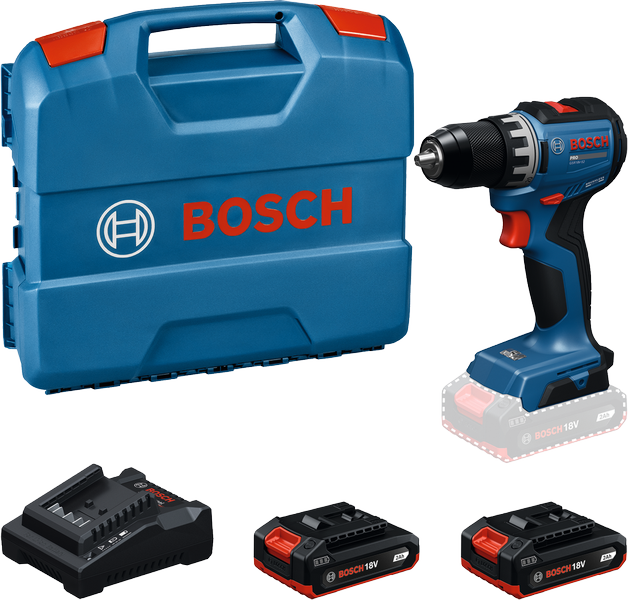Bosch GSR 18V-52 무선 전동 드릴 (배터리 및 케이스 포함).