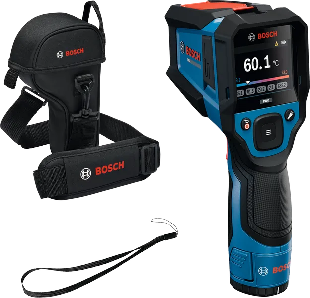 운반 케이스가 포함된 Bosch GIS 800 열 감지기.