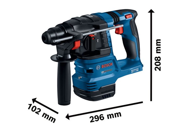 Bosch GBH 18V-22 무선 로터리 해머(SDS 플러스 기능 포함) 및 제원.