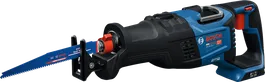 인체공학적 손잡이가 장착된 Bosch GSA 18V-32-2 왕복톱.
