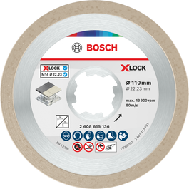 Bosch 타일용 110mm X-Lock 세라믹 절단 디스크.