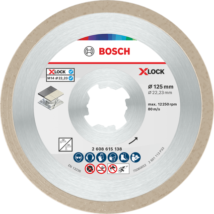 Bosch 용 세라믹 절단 디스크 125mm X-Lock.