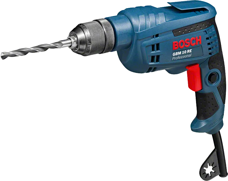 GBM 10 RE 600W 모터가 장착된 Bosch GBM 10 RE 드릴.