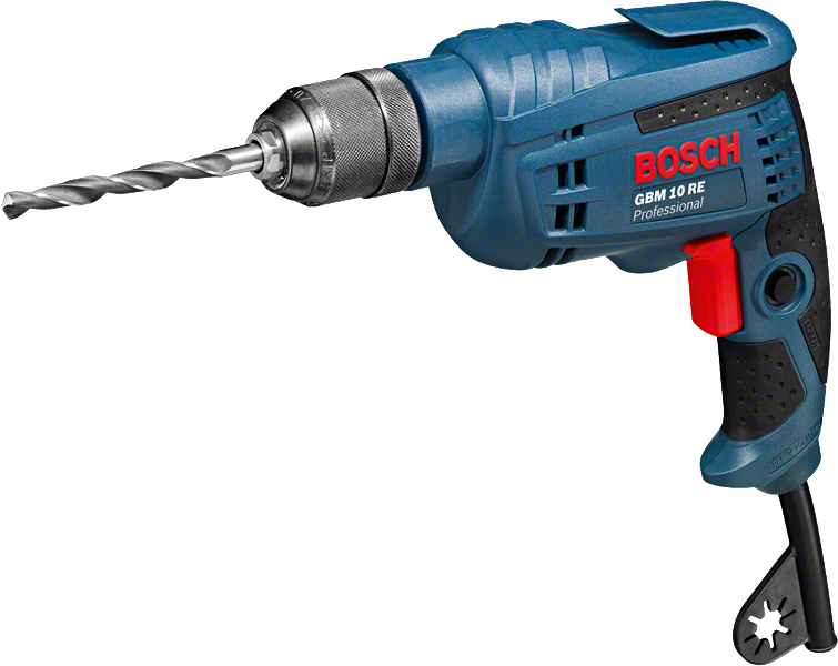 600W 모터가 장착된 Bosch GBM 10 RE 드릴.