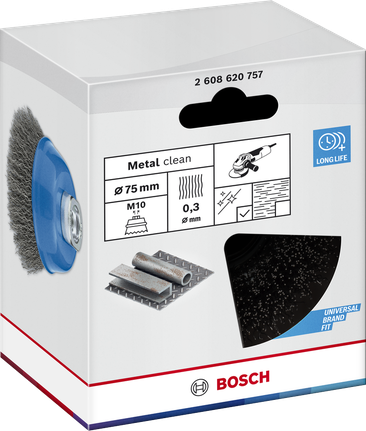 Bosch 앵글 그라인더용 금속 청소 컵 브러시 75mm.