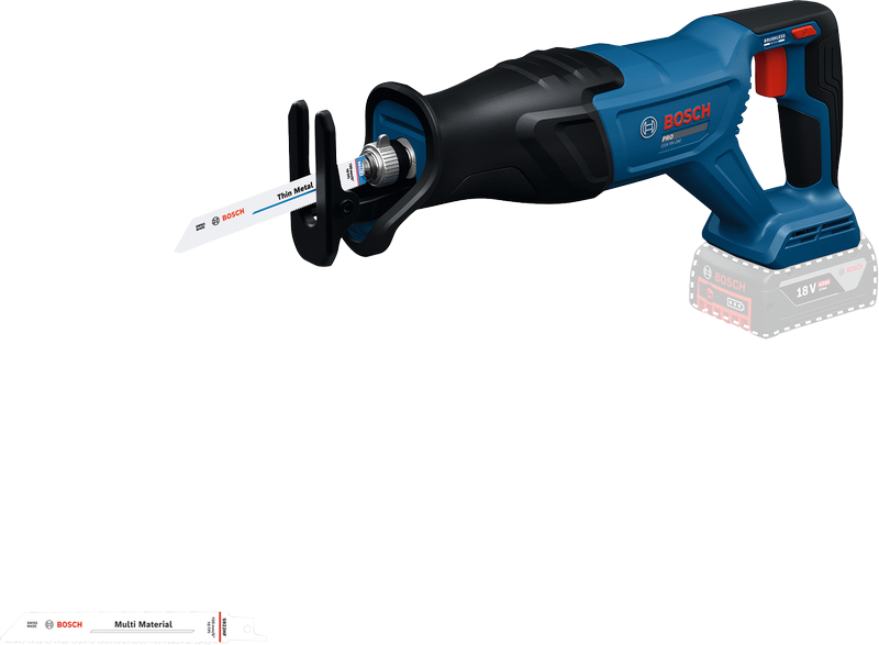 Bosch GSA 18V-28 톱날이 달린 왕복톱.