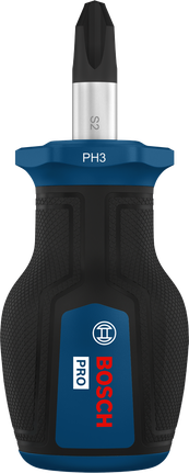 인체공학적 손잡이가 달린 Bosch PRO 스터비 스크루드라이버 PH3 x 25 mm.