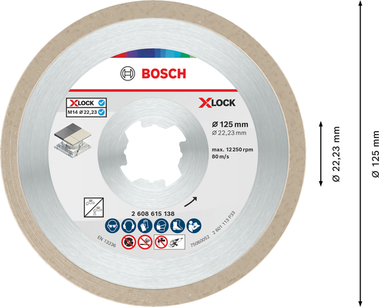 Bosch 세라믹 절단 디스크 125mm X-LOCK.