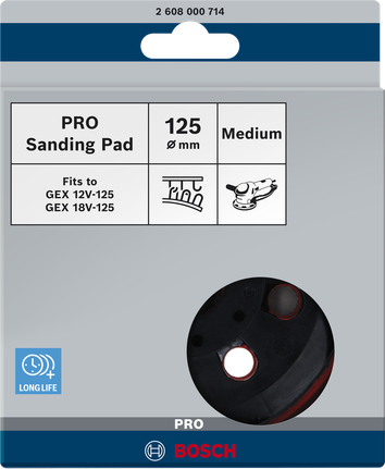Bosch PRO 샌딩 패드 중간 사이즈 125mm (GEX 12V-125 및 18V-125용).