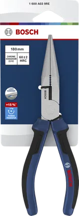 Bosch 180mm 롱노즈 플라이어, 다중 구성 요소 손잡이.