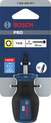 Bosch PRO TX25 스터비 스크루드라이버, 향상된 동력 전달 기능 탑재.