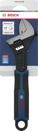 Bosch 200mm 조절식 렌치, 0-32mm 조절 범위.