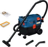 파란색 Bosch 매장용 진공청소기.